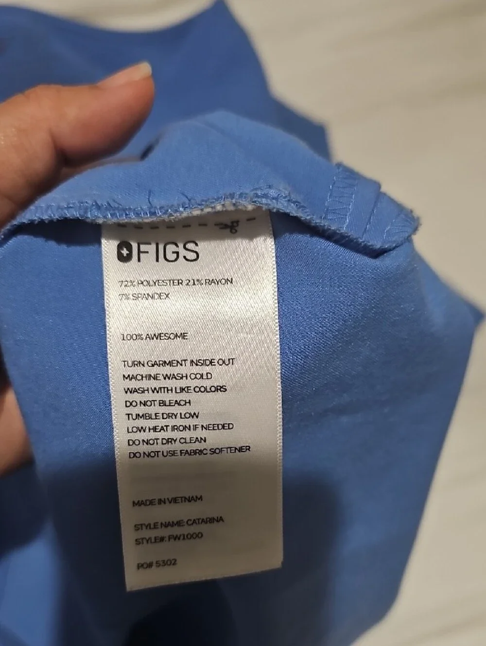 Figs Scrubs Ceil Blue Size Small Top, Small-Regular Bottoms